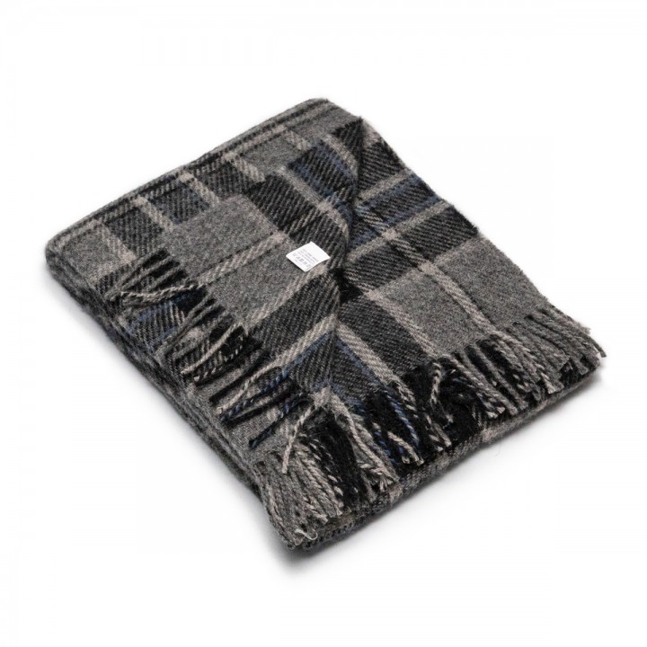 Check Wool Throw Adriano Grey